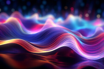 Three-dimensional glowing color fluid background, abstract future technology graphic poster PPT background