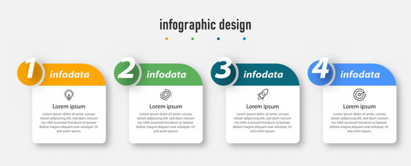 Business infographics template. timeline with 4 steps, options. can be used for workflow diagram, info chart, web design. vector illustration.