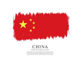 Flag of People's Republic of China, vector illustration 