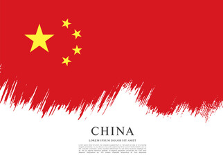 Flag of People's Republic of China, vector illustration 