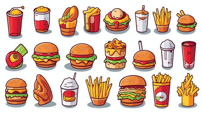 Set of Fast Foods Flat Icon Vol. 2 - Fast Food Icon