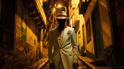 Ze Pilintra Umbanda Quimbanda Entity Trickster Malandro Walking in Rio de Janeiro