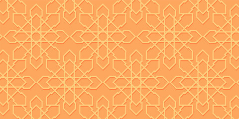 Orange Pattern Background, Islamic Texture. Vector Design for Banners, Posters, Social Media, Islamic Holiday Greeting Cards, Eid al-Fitr, Ramadan, Eid al-Adha.