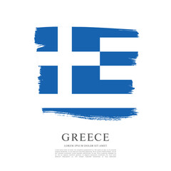 Flag of Greece, brush stroke background