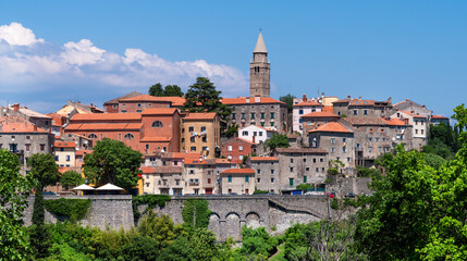 View to the historic center of Labin at daytime, Istria, Croatia