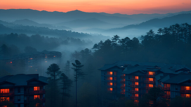 Mountain condominiums - hotel - resort - fog - vacation - getaway - holiday - escape 