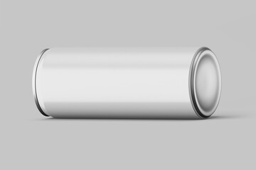 blank long slim aluminum metallic tin energy cola soda brand drink can beverage product packaging realistic mockup design template 3d render illustration isolated in resting position isometric view