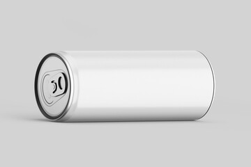 blank long slim aluminum metallic tin energy cola soda brand drink can beverage product packaging realistic mockup design template 3d render illustration isolated in resting position isometric view