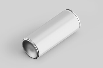 blank long slim aluminum metallic tin energy cola soda brand drink can beverage product packaging realistic mockup design template 3d render illustration isolated in resting position isometric view