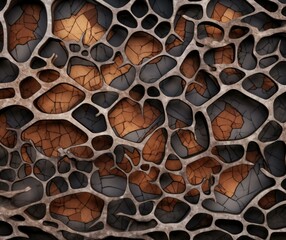 A close up of a pattern made from many different shapes. Generative AI.