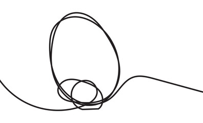 Obraz premium Easter egg one line drawing .Continuous line drawing of simple egg. Vector outline Easter Egg. Happy Easter concept isolated on white background in eps 10.