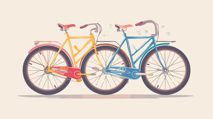 Tandem bicycle over white background vector illustr
