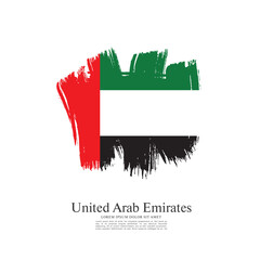 Flag of the United Arab Emirates. UAE flag. Brush stroke background