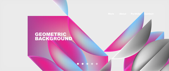 Minimal geometric web site page template design. Vector Illustration For Wallpaper, Banner, Background, Card, Book Illustration, landing page