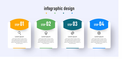Business infographics template. timeline with 4 steps, options. can be used for workflow diagram, info chart, web design. vector illustration.