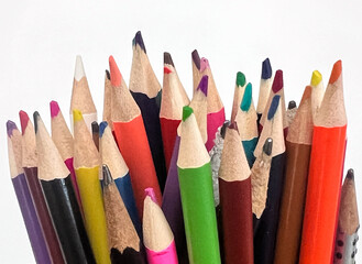 Large group of colorful pencils