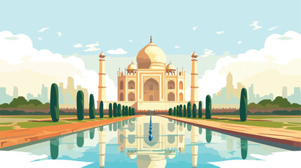 Vector illustration of Taj Mahal an ancient Palace