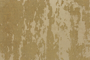 Retro Mustard Color Old Texture Cracked Peeling Paint Wall Surface Background Weathered Worn Shabby Messy