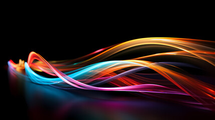 Curves of Coloured lights on Black