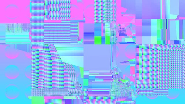 Vaporwave Glitch Art Computer Error Webcore Glitchy Gradient Blue Pink Patterns Chaos Entropy Messed Up Digital World DJ VJ Music Festival Looping Background Animation Backdrop Weird Stuff 1990s 2000s
