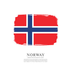 Norway flag made in brush stroke background