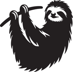 Brown three toed sloth vector  silhouette style 