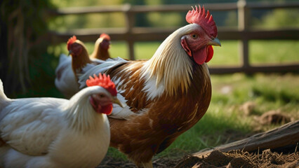 Fototapeta premium rooster in the farm