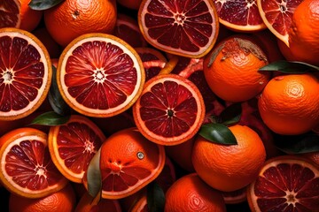 The radiant hues and intricate patterns on the skin of a blood orange, showcasing its unique beauty.