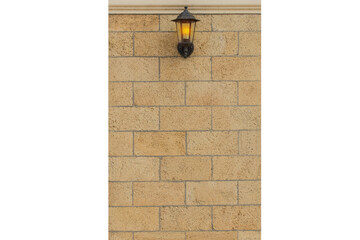 Street Wall Lantern Sample Shell Sand Brick on White Background Isolated