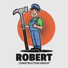 Retro Mascot Logo Design Construction