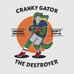 Retro Mascot Logo Design Sport Alligator Football