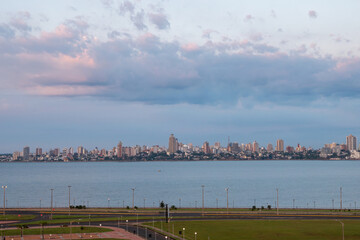 The skyline of posadas Argentina seen from Encarnation