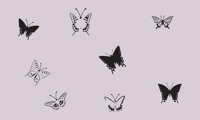 Illustration Black Swallowtail Icon Design Vector EPS 10 And JPG