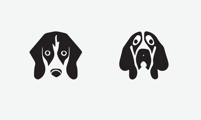 Illustration Minimal Black Bluetick Coonhound Icon Design Vector EPS 10 And JPG