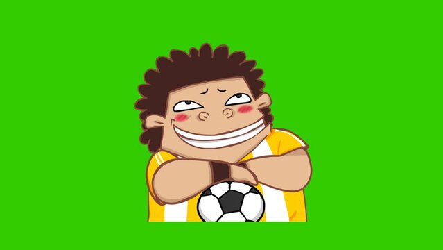 chuckle animation, Football players on green screen