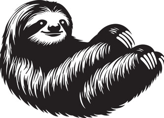 Brown three toed sloth vector  silhouette style 