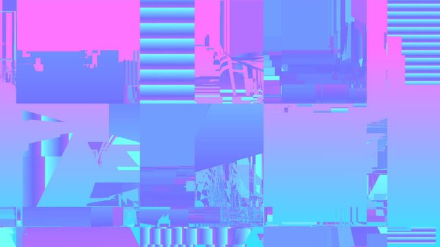 Vaporwave Glitch Art Computer Error Webcore Glitchy Gradient Blue Pink Patterns Chaos Entropy Messed Up Digital World DJ VJ Music Festival Looping Background Animation Backdrop Weird Stuff 1990s 2000s