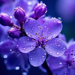 flower with water drops