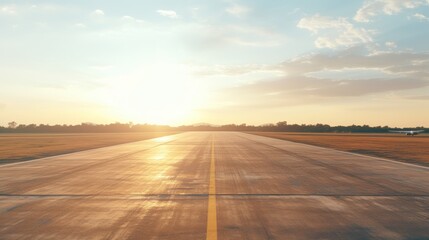  Airport Runway in Sunlight 