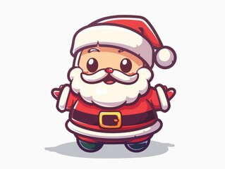 Adorable Chibi Santa brings holiday cheer with his cute outfit and rosy cheeks, Generated by AI