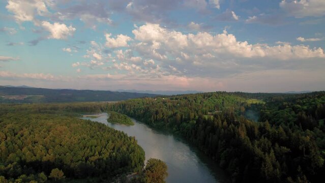 Snohomish River Aerial in Monroe Washington