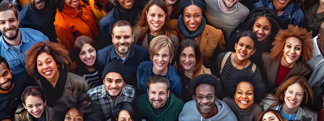 A group of diverse people multicultural ethnicities from different people around the world	