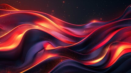 3D red luxury abstract background overlap layers on dark space with golden waves effect decoration. Graphic design element future style concept for flyer, card, brochure cover, or landing page - obrazy, fototapety, plakaty