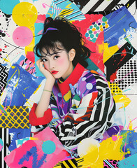 昭和レトロと女性のポップアート - obrazy, fototapety, plakaty