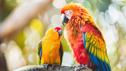 Close-up of two parrots