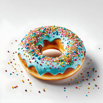 donut with sprinkles sprinkle-covered-donut-soaring-amidst-a-confectionary-universe-png-clean-white-backdrop-enhancing