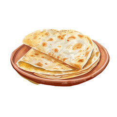 Stack of tortillas on plate, staple food in Mexican cuisine