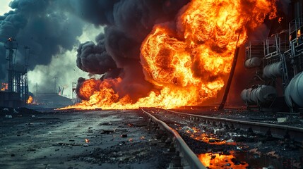 Fire reaction with burning of fuel that causes continuous and intense combustion should not approach, may cause danger - obrazy, fototapety, plakaty