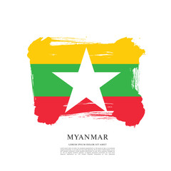 Flag of Myanmar vector graphic design