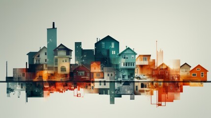 Housing market through a collage of various houses